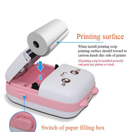 Mini Bluetooth Thermal Printer 57mm – Portable Inkless Photo Printer for Android & iOS, Wireless Label and Sticker Printer