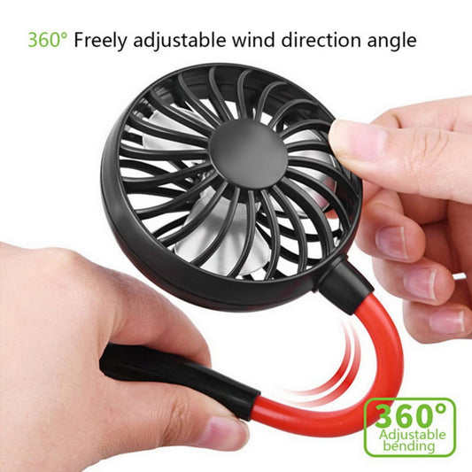 Portable Neck Fan USB Rechargeable – Wearable Hands-Free Mini Fan, Folding Hanging Neckband Fan for Kitchen, Travel & Outdoor Use
